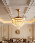 (TLD) Imperial Drop Retractable Ceiling Fan + Chandelier Light (with Remote Control)