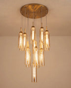 (TLD) Tiered Tube Chandelier - Smoke - 10 Lights
