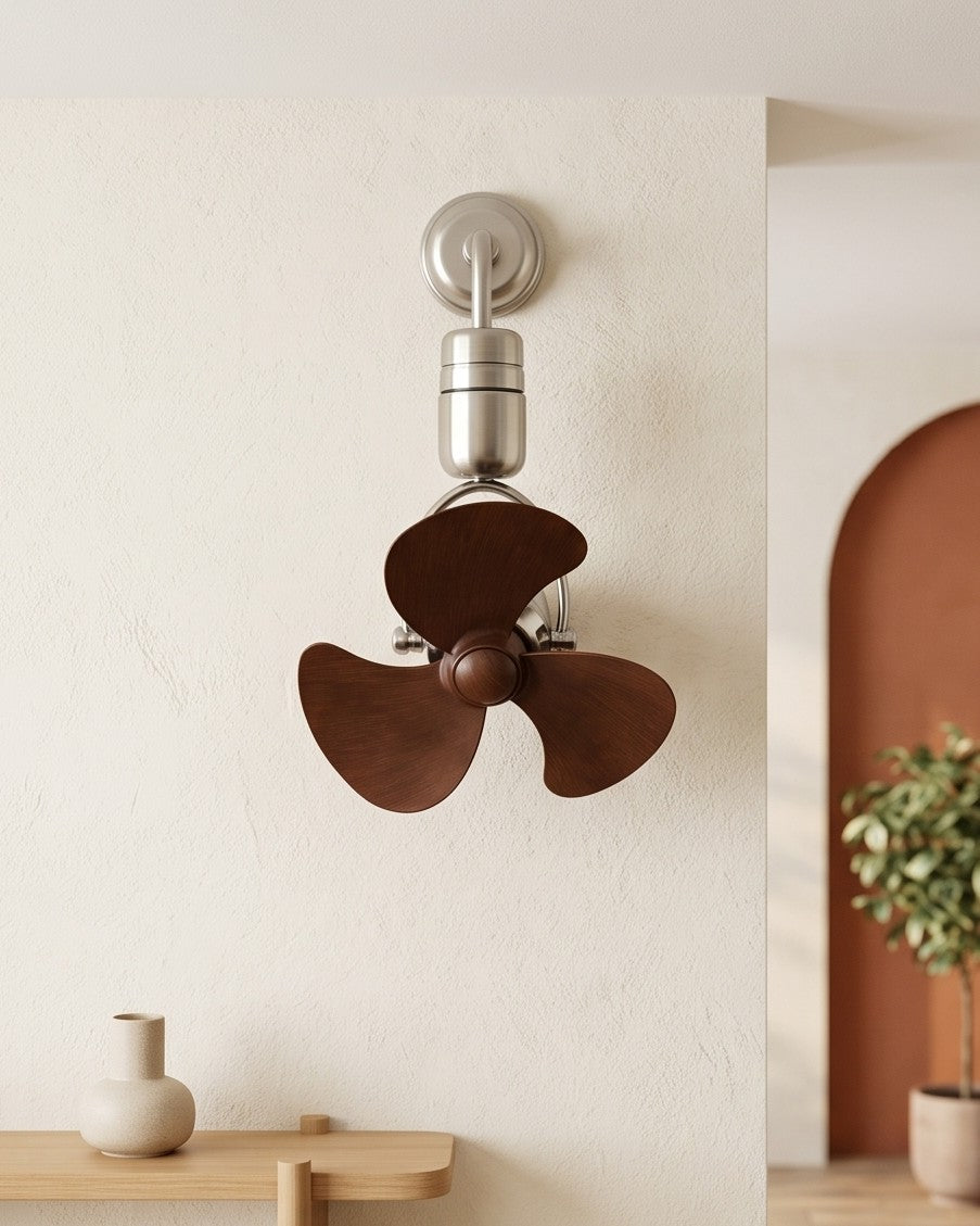 (TLD) Orbit Adjustable Wall Mount Fan - Silver
