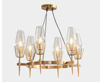 (TLD) CROWN 6-Light Modern Crystal Chandelier - Gold