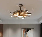 (TLD) Floraglow Retractable Ceiling Fan + Chandelier Light (with Remote Control)