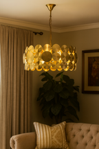 (TLD) 400 mm Golden Circular Plates Modern Chandelier
