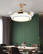 (TLD) Majestic Glow Retractable Ceiling Fan + Chandelier Light (with Remote Control)