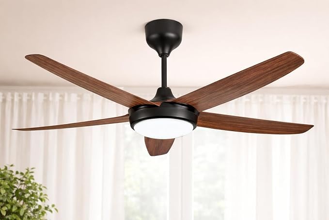 (TLD) Nordic Wood Blade Ceiling Fan Light