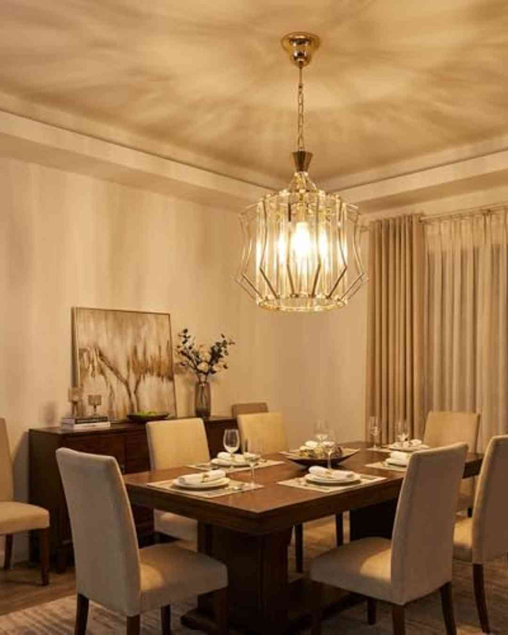(TLD) Golden Crystel Hanging Pendant Light