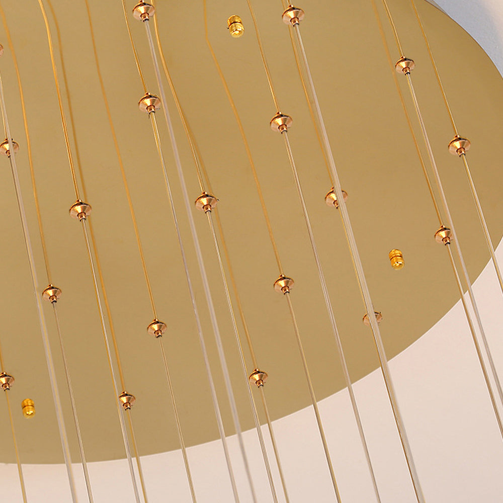 (TLD) Modern Bamboo Crystal Staircase Long Chandelier 16 lighst