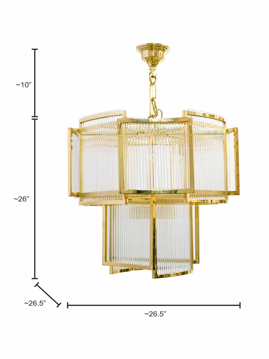 (TLD) Morden Prism Grand Chandelier – Layered Glass Rod Luxury