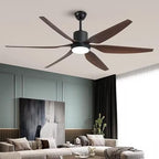 (TLD) The Zephyr Walnut 6-Blade Ceiling Fan with LED Light - 54