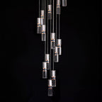 (TLD) Modern Bamboo Crystal Staircase Long Chandelier 16 lighst