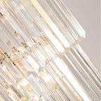 (TLD) Golden Luxury Geminus Long Crystal Chandelier