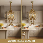 (TLD) REGAL Gold Curved Frame Chandelier