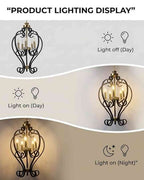 (TLD) 5-Light Black and Antique Brass Vintage Hanging Light