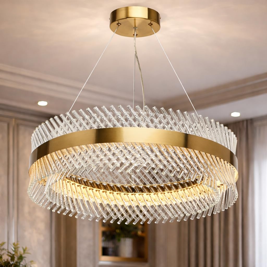(TLD) Modern crystal ring  luxury gold chandelier - 800 MM