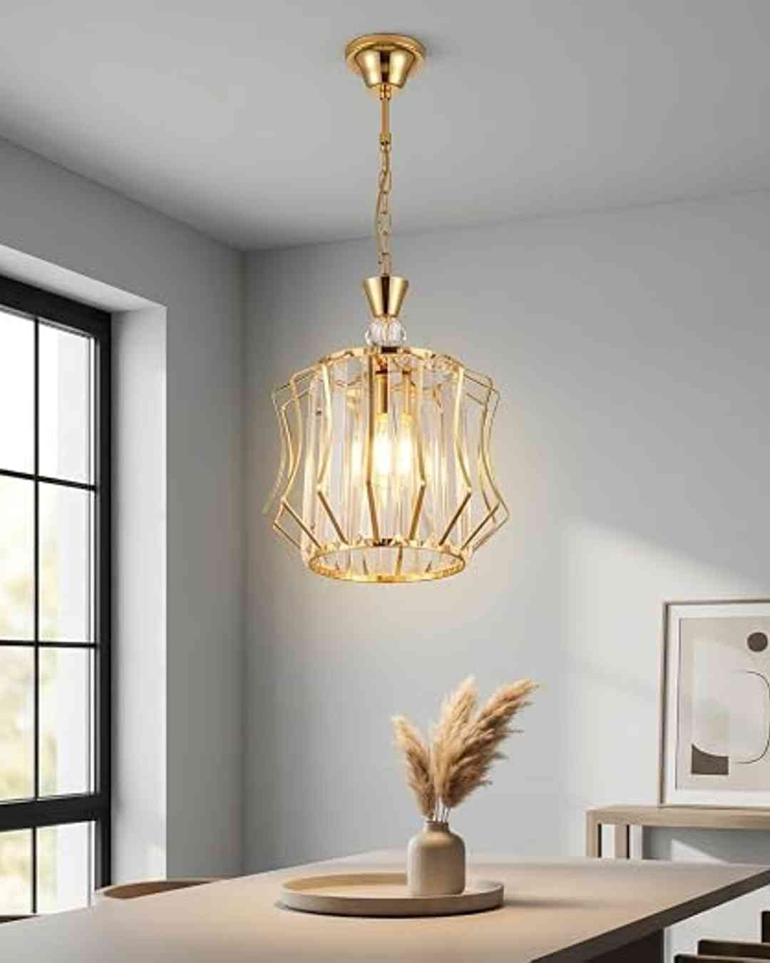 (TLD) Golden Crystel Hanging Pendant Light
