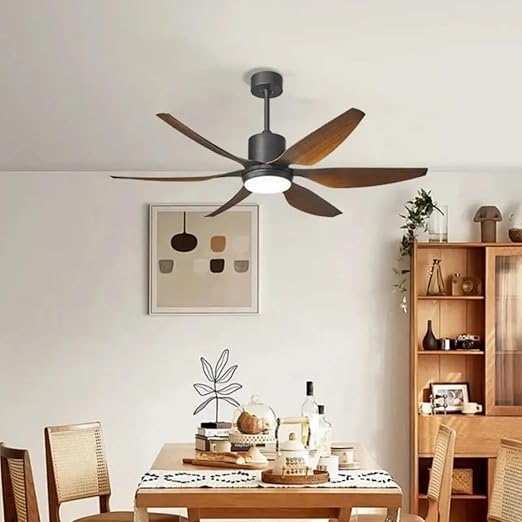 (TLD) The Zephyr Walnut 6-Blade Ceiling Fan with LED Light - 54