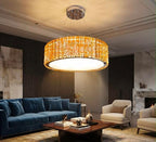 (TLD) Modern Amber Crystal Round LED Pendant Chandelier - 500 MM