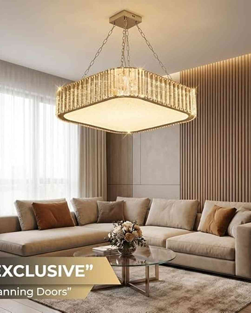 (TLD) Sanleen Solid Crystal LED Ceiling Chandelier -500 MM