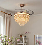 (TLD) Imperial Drop Retractable Ceiling Fan + Chandelier Light (with Remote Control)