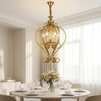 (TLD) REGAL Gold Curved Frame Chandelier