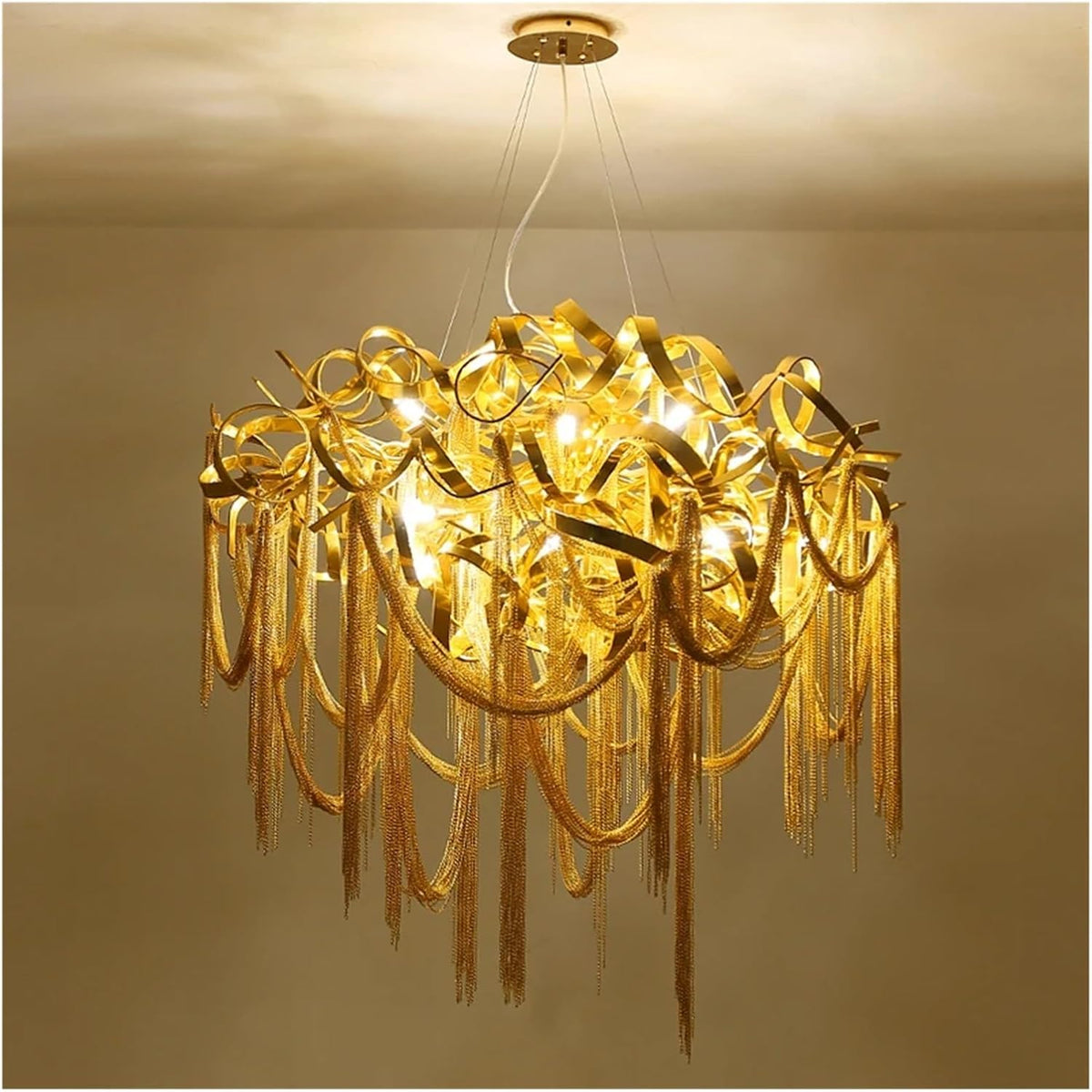 (TLD) Gold Ribbon Chandelier -600 MM