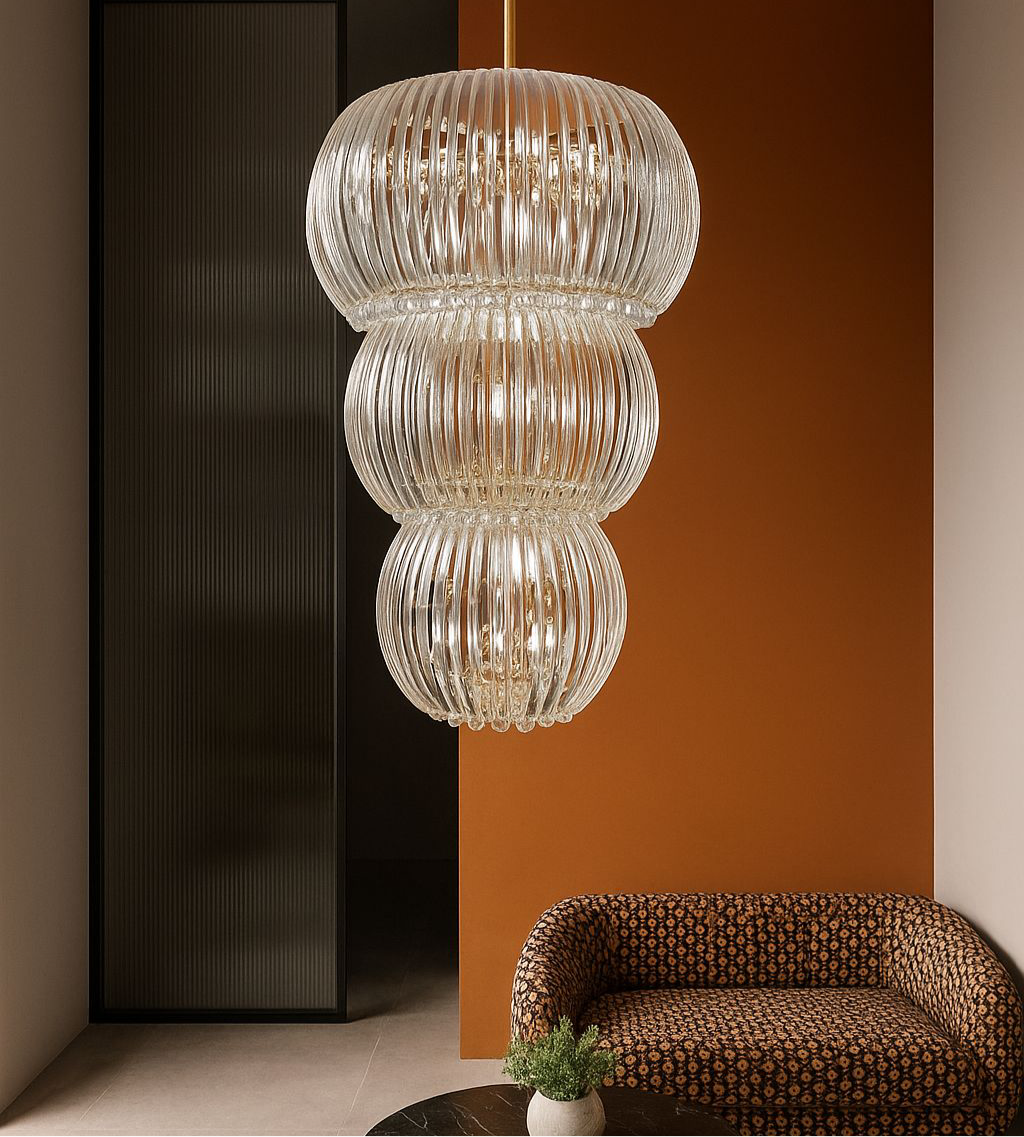 (TLD) Luxury Modern Crystal Double Height Chandelier