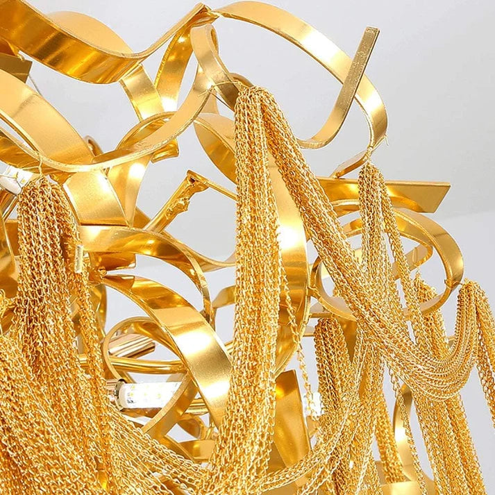 (TLD) Gold Ribbon Chandelier -600 MM