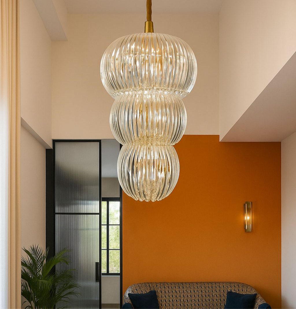 (TLD) Luxury Modern Crystal Double Height Chandelier