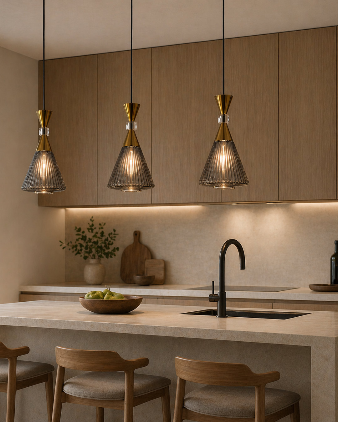 (TLD) NOIR DIAMOND - Triple Cone Cluster Pendant