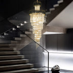 (TLD) Black Geminus Long Crystal Chandelier