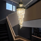 (TLD) Black Geminus Long Crystal Chandelier