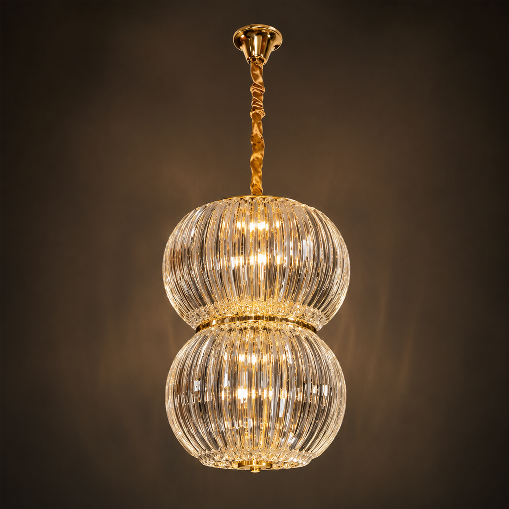 (TLD) Contemporary Double-Tier Crystal Chandelier Holder Type :- E14