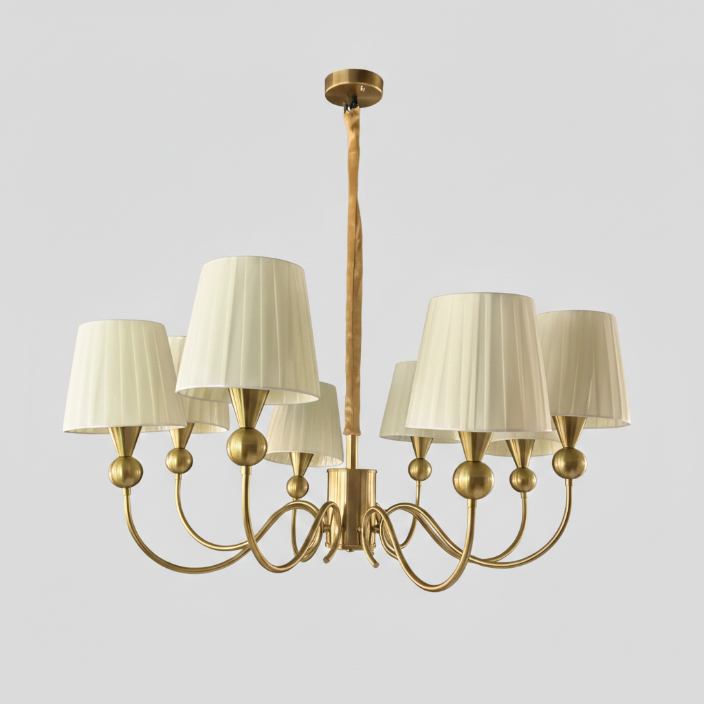 (TLD) Classic Serena Gold Chandelier - 8 Lights
