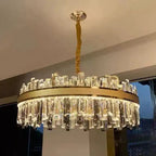 (TLD) CRYSTAL CROWN Round Gold Chandelier-750 MM (Copy)
