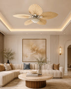(TLD) Tropical Palm Leaf Breeze Ceiling Fan Light