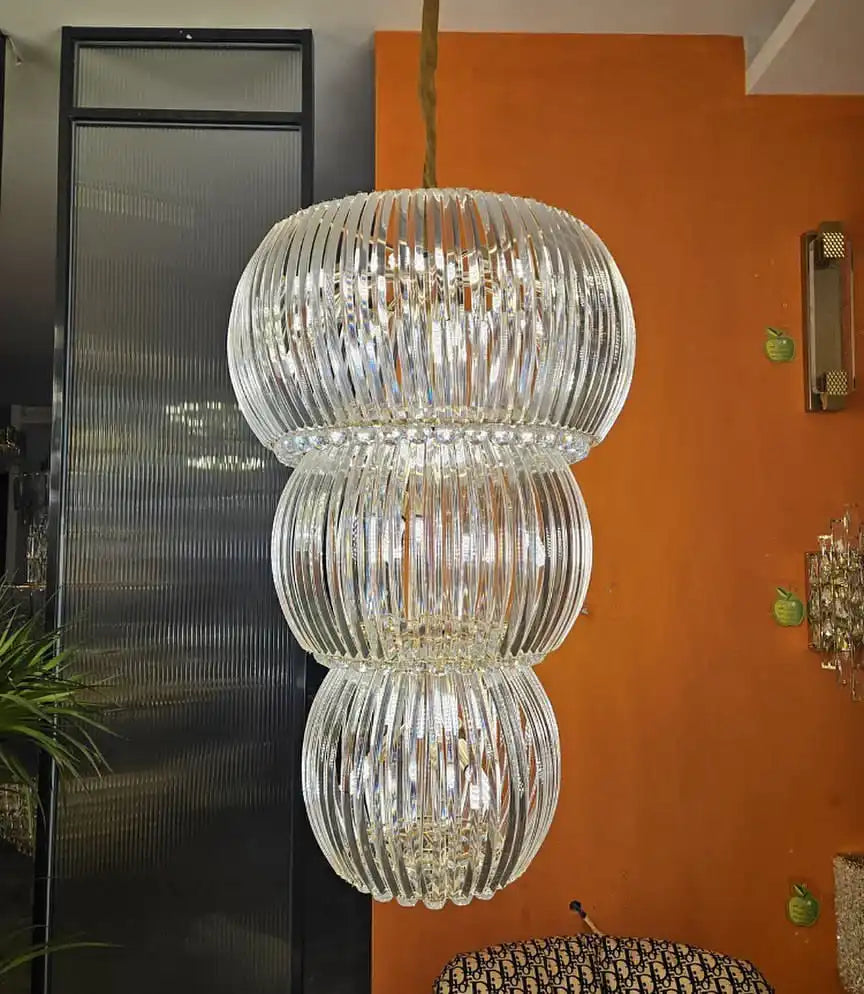 (TLD) Luxury Modern Crystal Double Height Chandelier