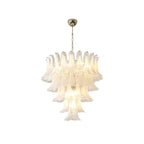 (TLD) BIANCA White Murano Petal Cascade Chandelier - 500 MM