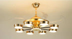 (TLD) Majestic Gleam Retractable Ceiling Fan + Chandelier Light (with Remote Control)