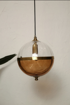 TLD Glass Globe Metal Hanging Pendant Light