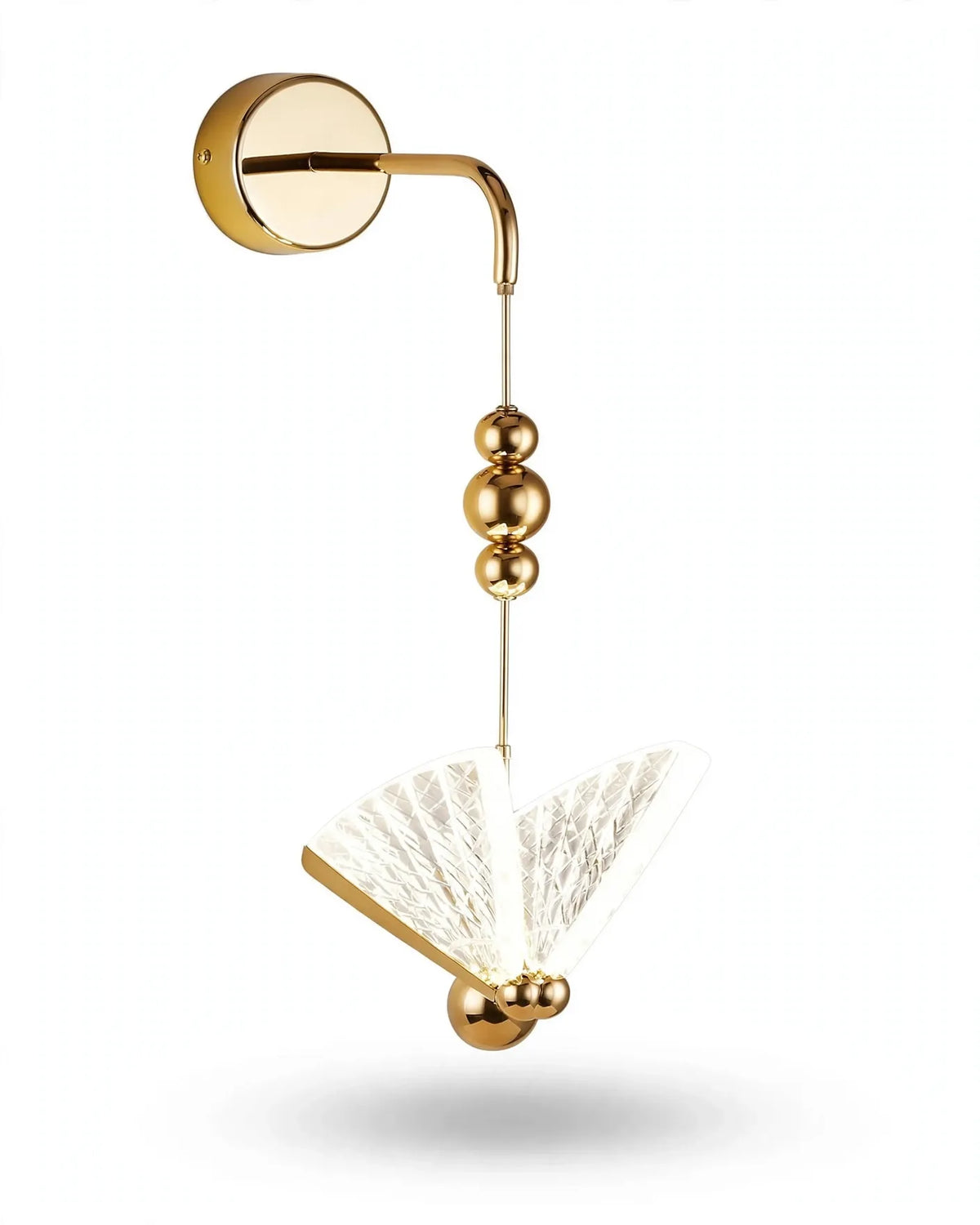 (TLD) Crystal Butterfly Gold Wall Light