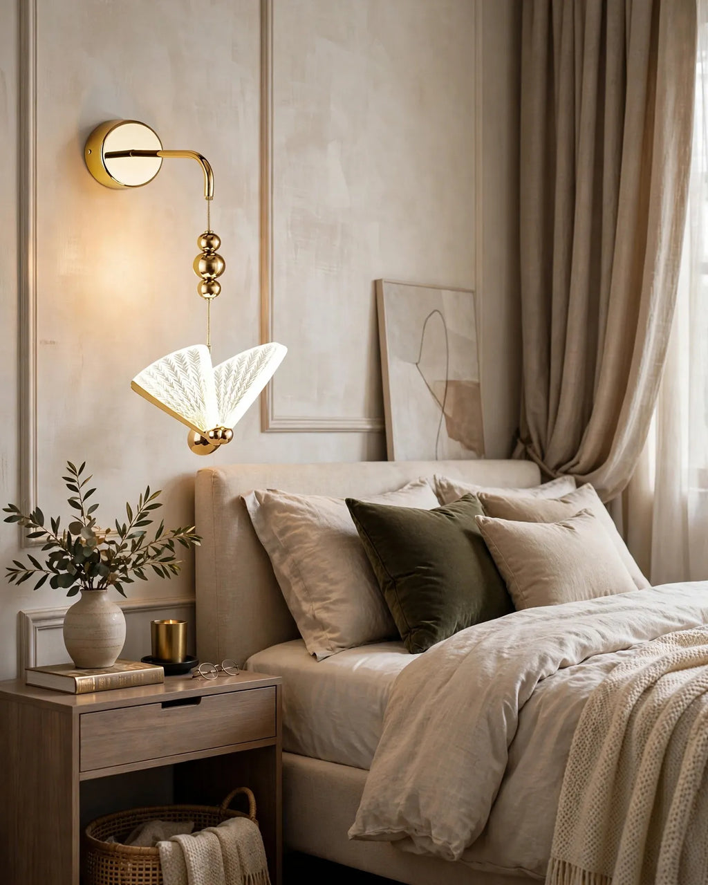 (TLD) Crystal Butterfly Gold Wall Light