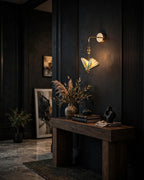 (TLD) Mosaic Rainbow Crystal Butterfly Gold Wall Light