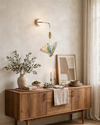 (TLD) Mosaic Rainbow Crystal Butterfly Gold Wall Light