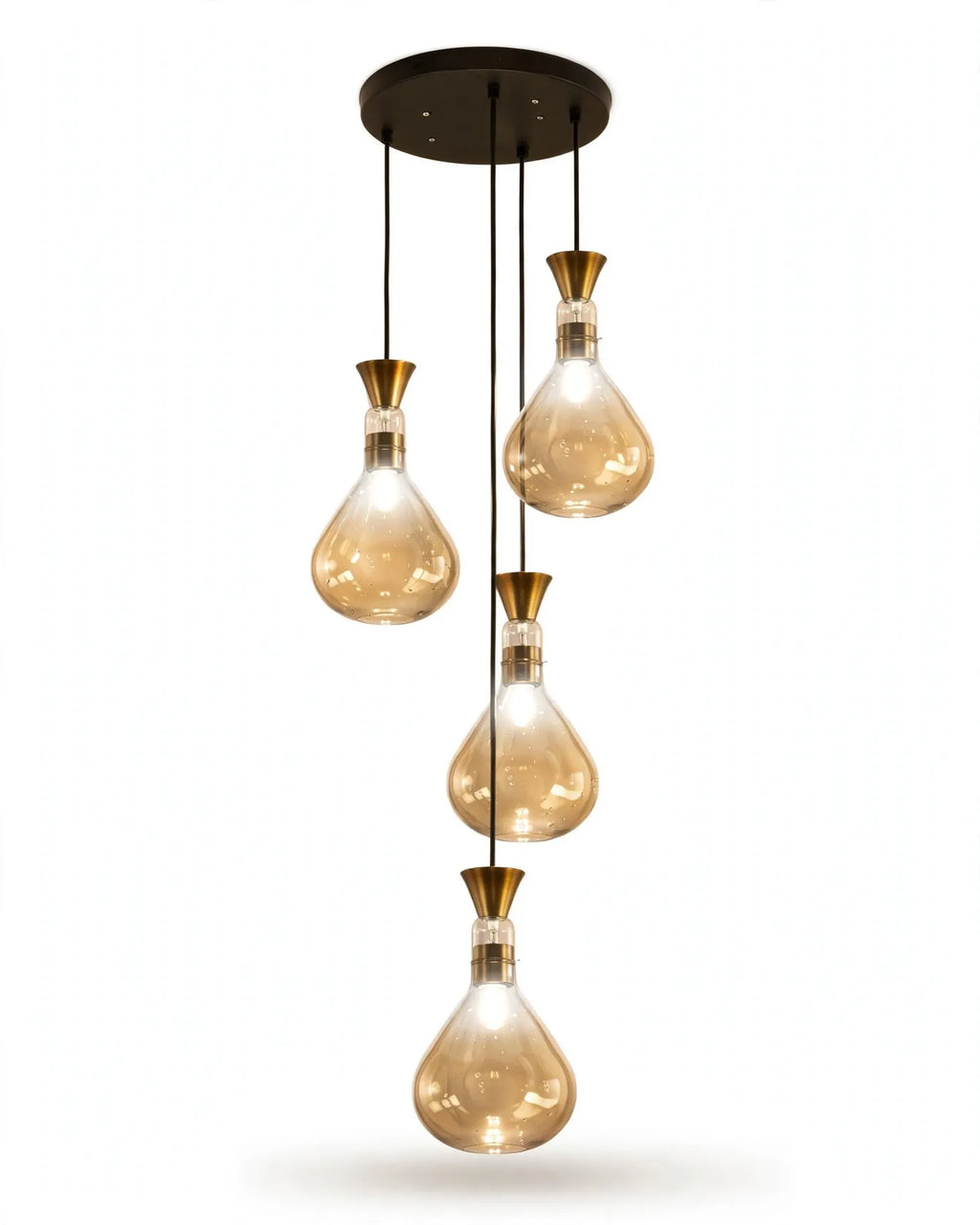 (TLD) 4-Light Spiral Cluster Pendant Light