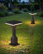 (TLD) Minimalist Square Top Outdoor Lawn & Garden Bollard Light -12 WT