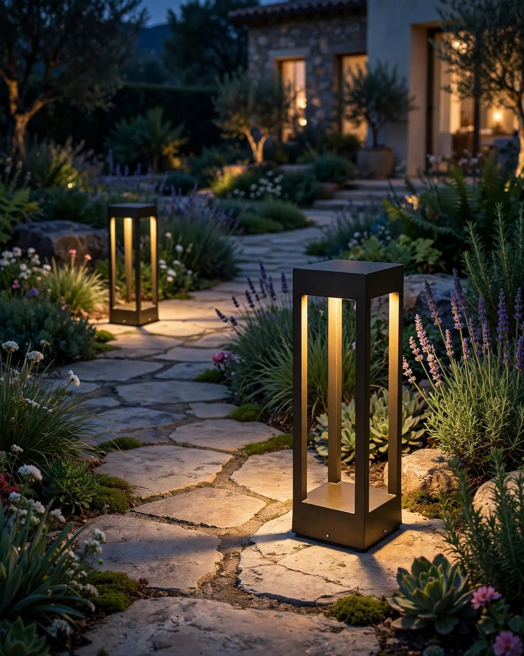 (TLD) Modern Cage Bollard Garden Light -12 WT