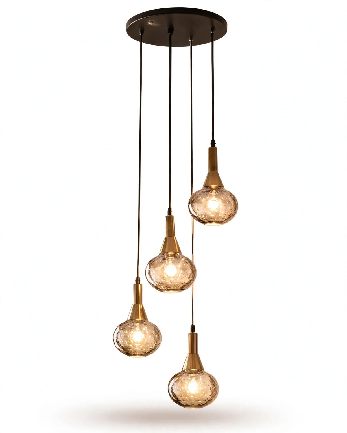(TLD) Amber Raindrop Cluster Pendent Light