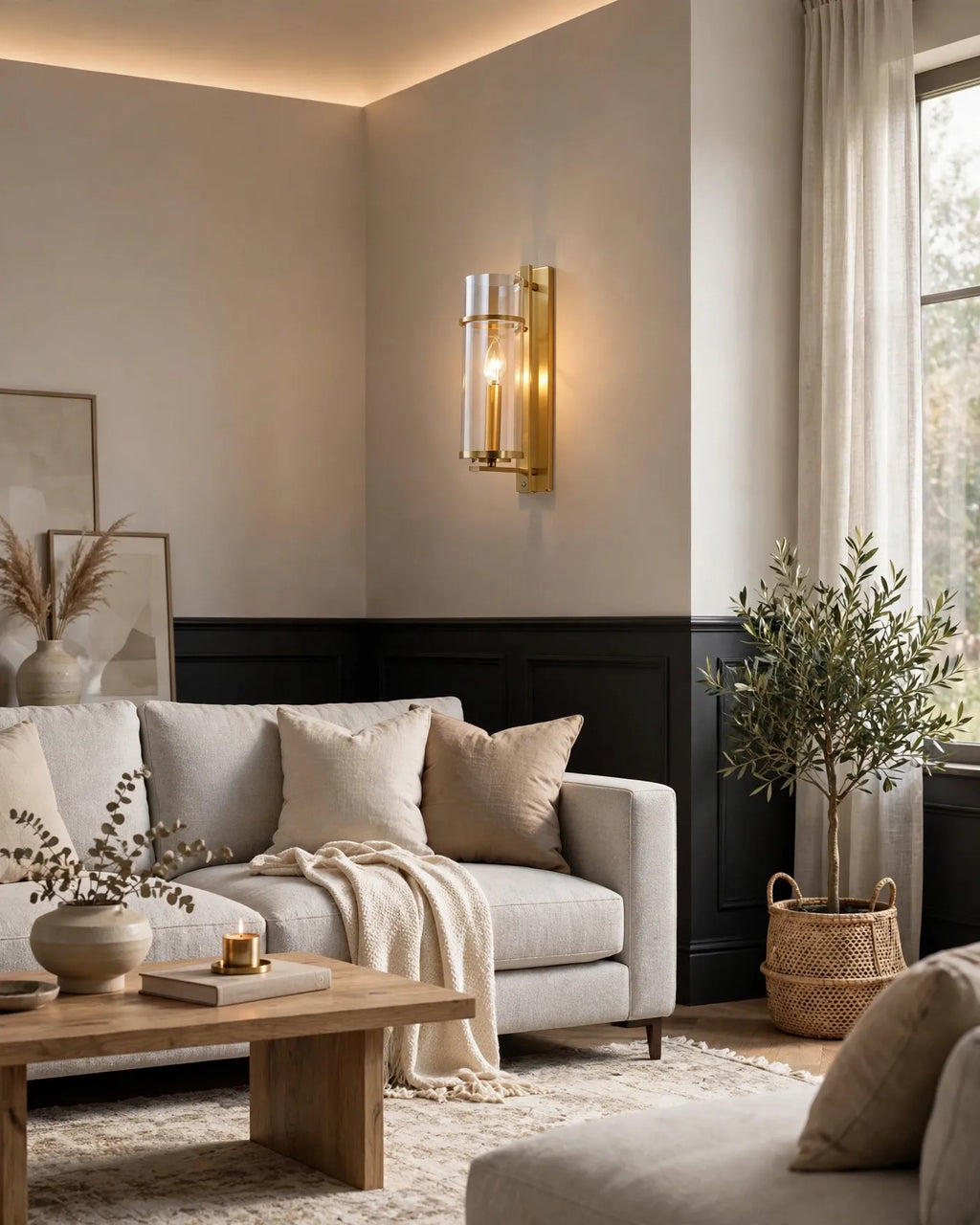 (TLD) The Clarity Brass Wall Sconce