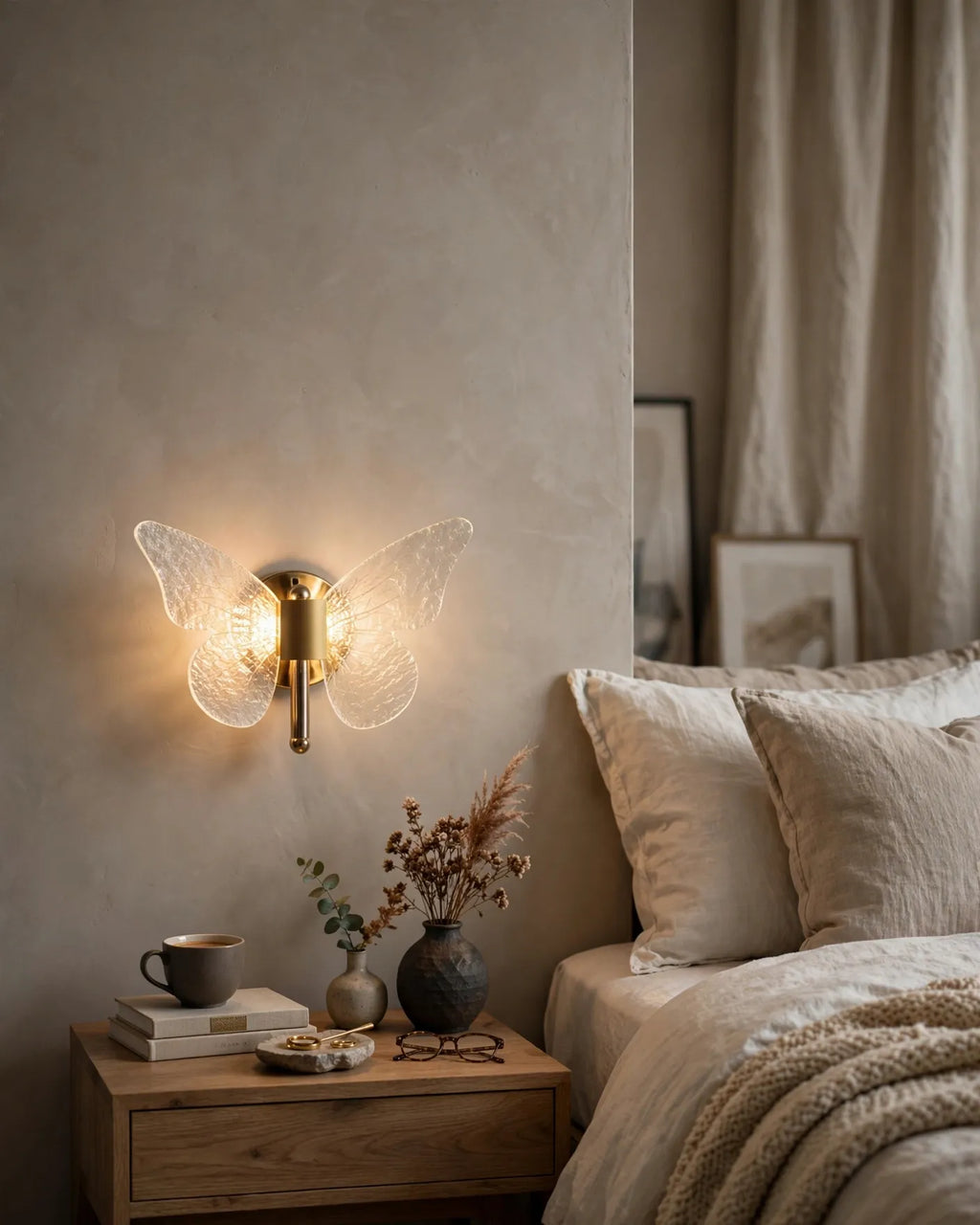 (TLD) LUMINA Butterfly - Textured Glass LED Wall Light
