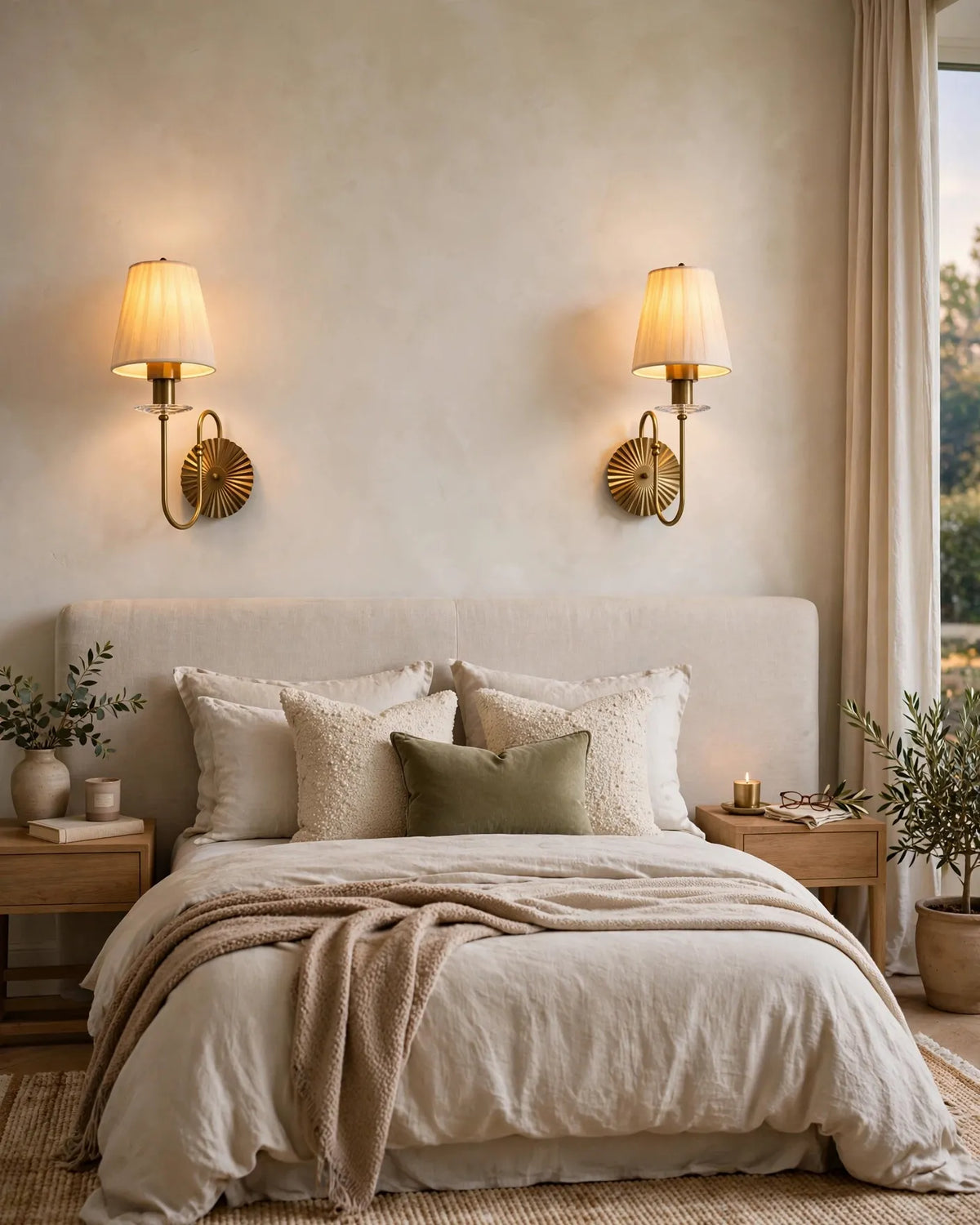 (TLD) EMILY - Vintage Fabric Shade Wall Light