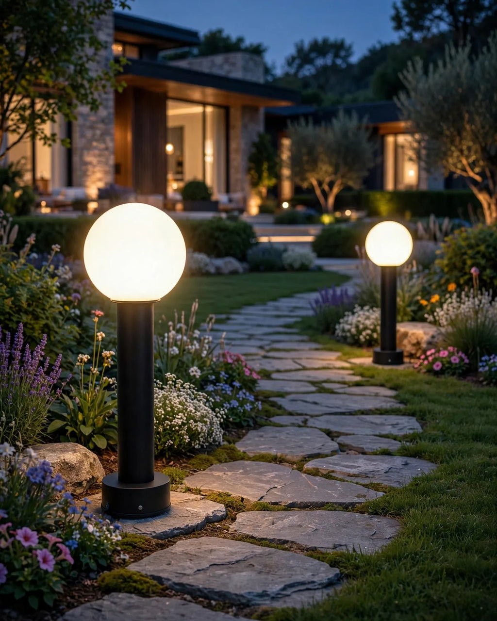 (TLD) GLOBE PATH - Modern Ball Top Outdoor Garden Pathway Light ( Waterproof )
